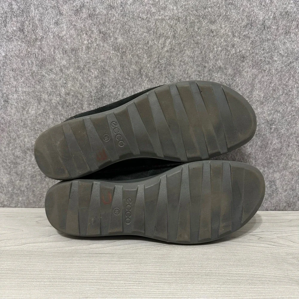 Ecco Cayla Loafers Women 40 US 9-9.5 Black Leather Suede Slip On Comfort Shoes